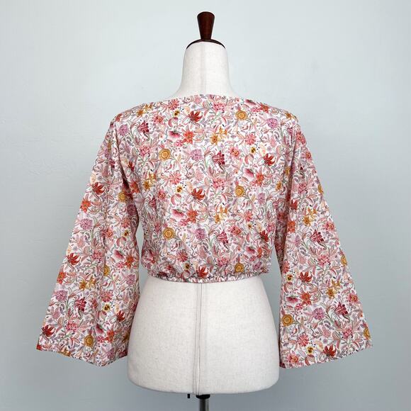 J. Crew Liberty London Floral Bell Sleeve Cropped Top - Picture 7 of 9